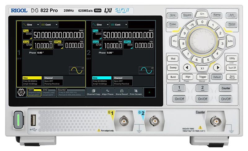 DG822 Pro Универсальный генератор сигналов - вид спереди
