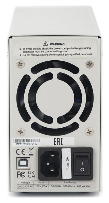 VERDO PP1105 Источник питания 30 В, 10 А, 300 Вт - вид сзади