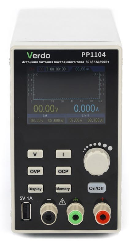 VERDO PP1104 Источник питания 60 В, 5А, 300 Вт - вид спереди