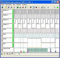 ALA Aktakom Logic Analyzer Программное обеспечение логического анализатора - главное окно